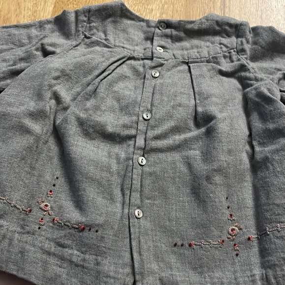 Bonpoint Baby Girl Grey Embroidered Dress and Pink Leggings Set, 6m - Picture 3 of 5